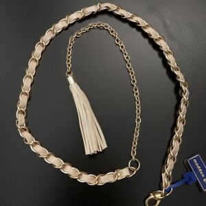 Madden Girl Gold and Cream Chain Belt